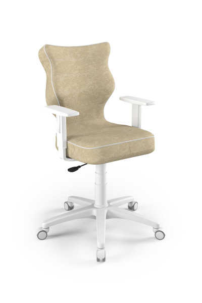 Židle pro děti a mládež DUO béžová 5 bílá kostra (5)