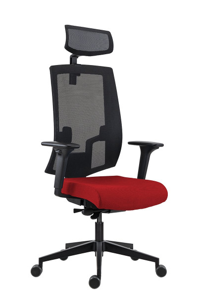 Kancelářská židle Lapel čerená 2900 SYN-B s podhravníkem a kovovým křížem (7)