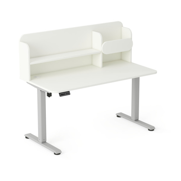 šedá - bíláDětský psací stůl AXIO s elektrickým ovládáním a policí (6)