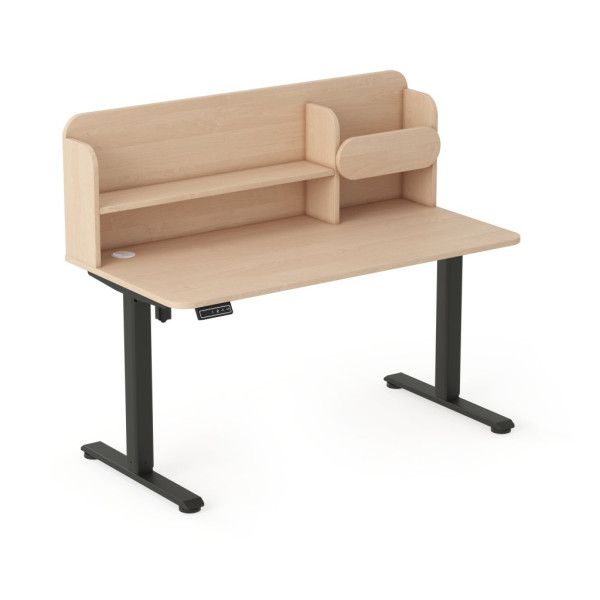 Černá  - dřevo Dětský psací stůl AXIO s elektrickým ovládáním a policí (1)