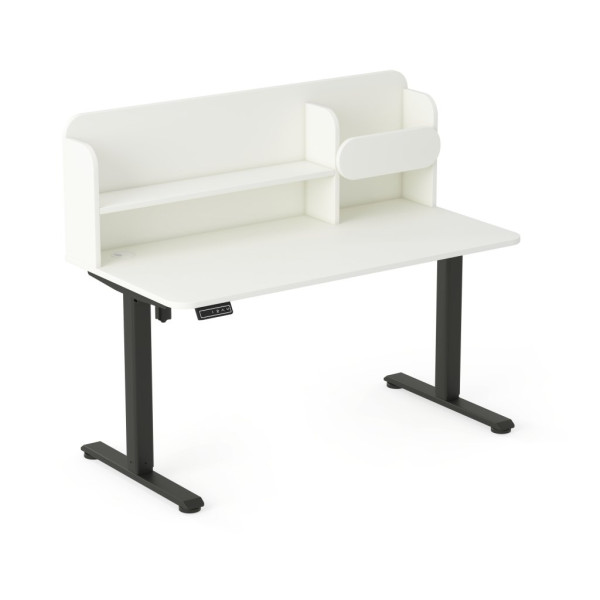 černá - bílá Dětský psací stůl AXIO s elektrickým ovládáním a policí (3)