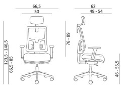 Kancelářská židle New Pure s posunem sedáku a stavitelnými podračkami (3)