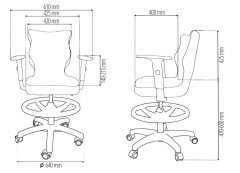 Židle pro děti a mládež DUO 6 šedá kostra s područkami (3)