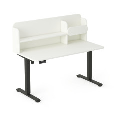 černá - bílá Dětský psací stůl AXIO s elektrickým ovládáním a policí (3)