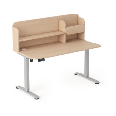 šedá - dřevo Dětský psací stůl AXIO s elektrickým ovládáním a policí (4)