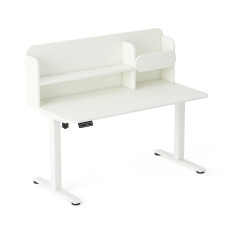 bílá - bílá Dětský psací stůl AXIO s elektrickým ovládáním a policí (9)