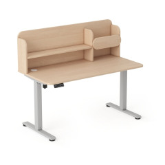 šedá - dřevo Dětský psací stůl AXIO s elektrickým ovládáním a policí (4)