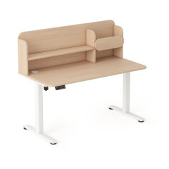 bílá - dřevo Dětský psací stůl AXIO s elektrickým ovládáním a policí (7)