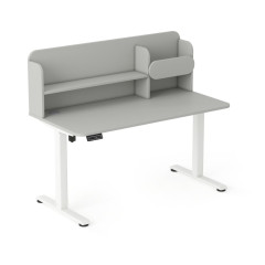 bílá - šedá Dětský psací stůl AXIO s elektrickým ovládáním a policí (8)