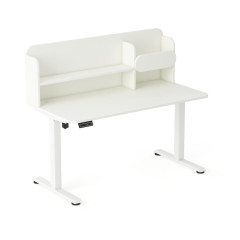 bílá - bílá Dětský psací stůl AXIO s elektrickým ovládáním a policí (9)