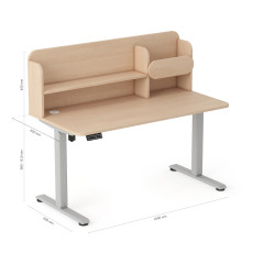 Dětský psací stůl AXIO s elektrickým ovládáním, policí, deskou 100x65cm a výškou desky od 70 do 115cm (16)