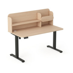 Černá  - dřevo Dětský psací stůl AXIO s elektrickým ovládáním a policí (1)