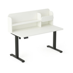 černá - bílá Dětský psací stůl AXIO s elektrickým ovládáním a policí (3)